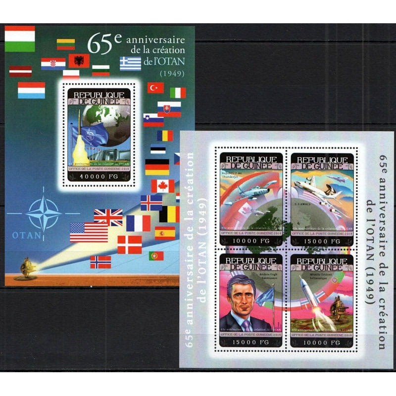 Gwinea 2014, NATO, polska flaga, wojsko. 2 bloki **