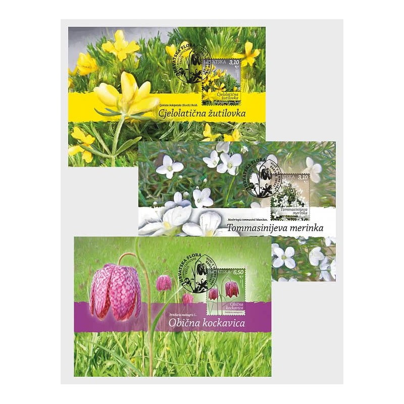 Chorwacja 2020, Flora: kwiaty. Karty maksimum