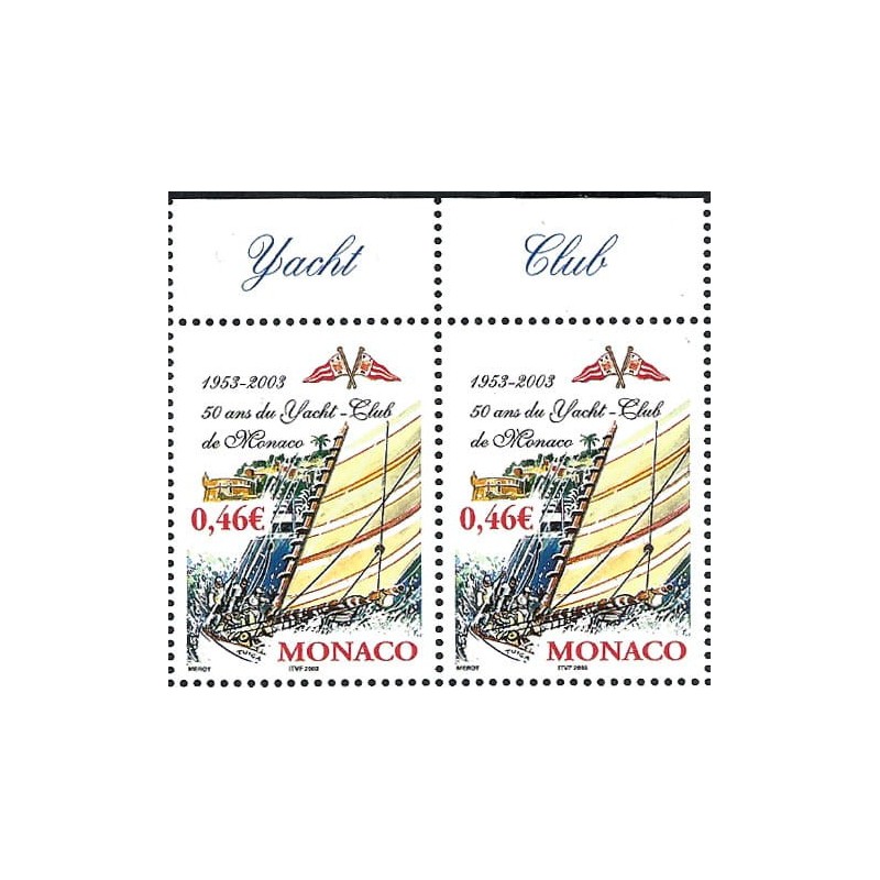 Monako 2003, Jacht, yachtclub, statek, 50 lat. Margines **