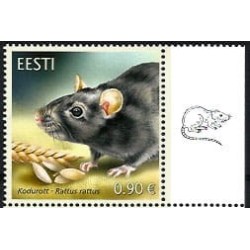 Estonia 2020, Zwierzęta: szczur. Margines **