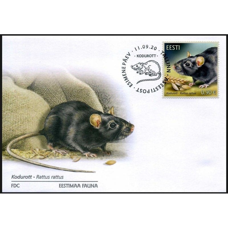 Estonia 2020, Zwierzęta: szczur. FDC