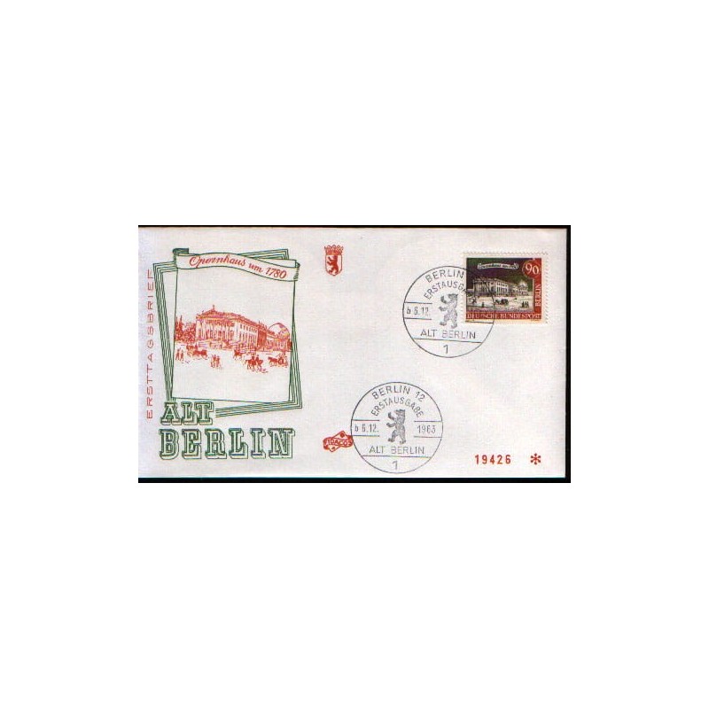 Niemcy 1962, Dawny Berlin, zabytki. FDC