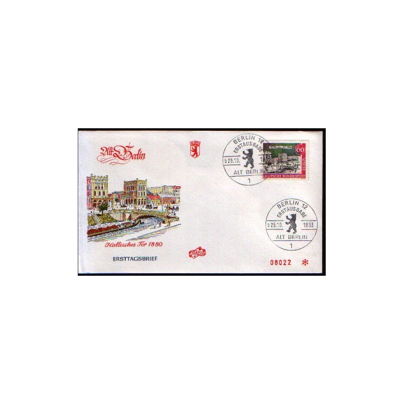 Niemcy 1963, Dawny Berlin, zabytki. FDC
