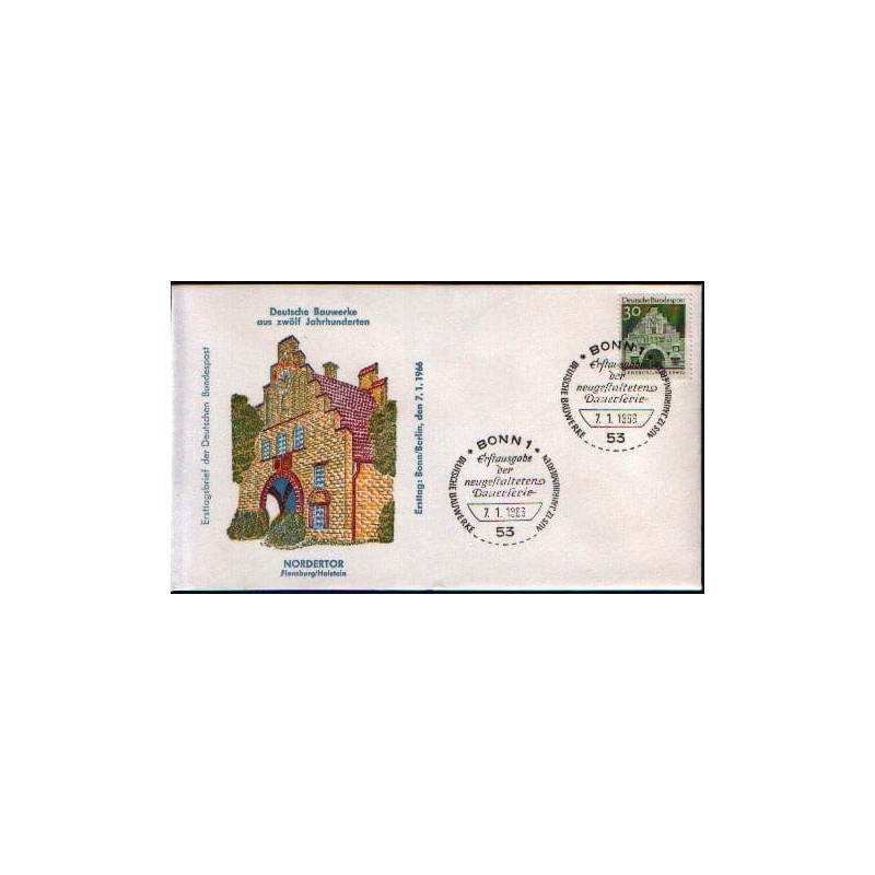 Niemcy 1966, Architektura, zabytki. FDC