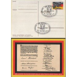 Niemcy 1974, 25 lat RFN. Cp z datownikiem Bonn