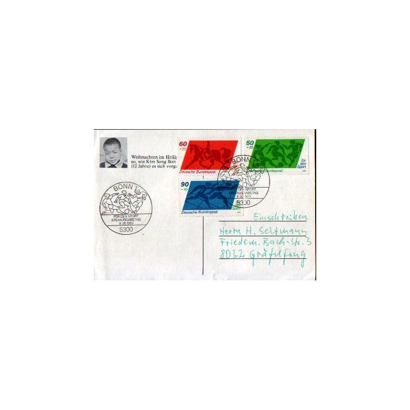 Niemcy 1980, Sport: piłka nożna, konie, biegi zimowe. FDC