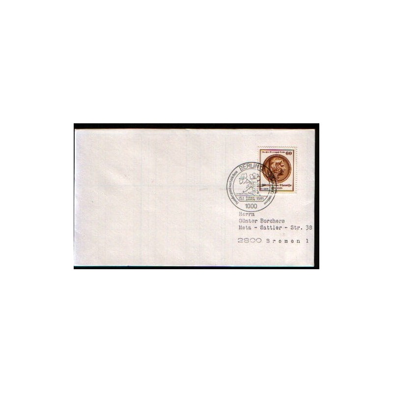 Niemcy 1981, A. von Chamisso, przyrodnik, kwiat. FDC