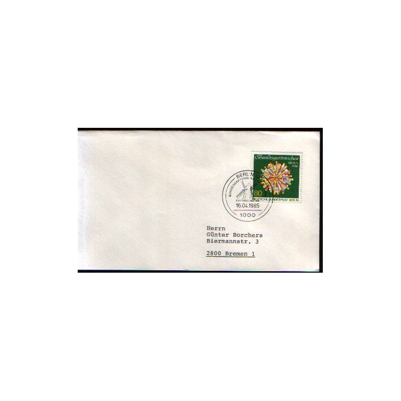 Niemcy 1985, Ogrody, kwiaty, wystawa ogrodów. FDC