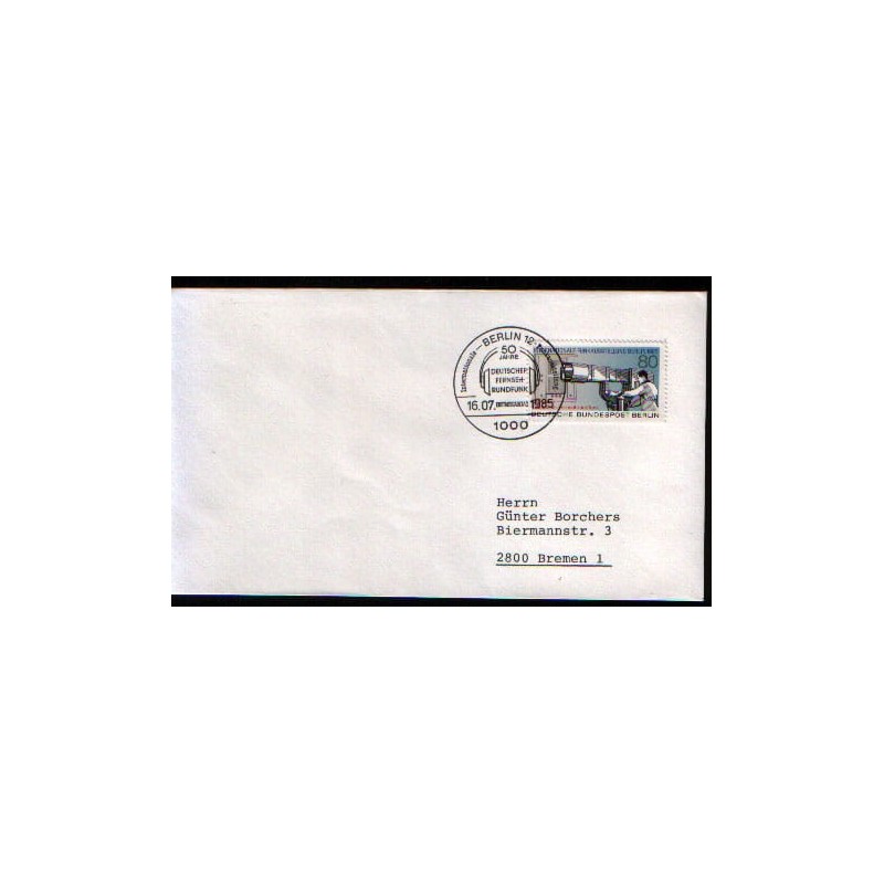 Niemcy 1985, Telewizja, kamera. FDC