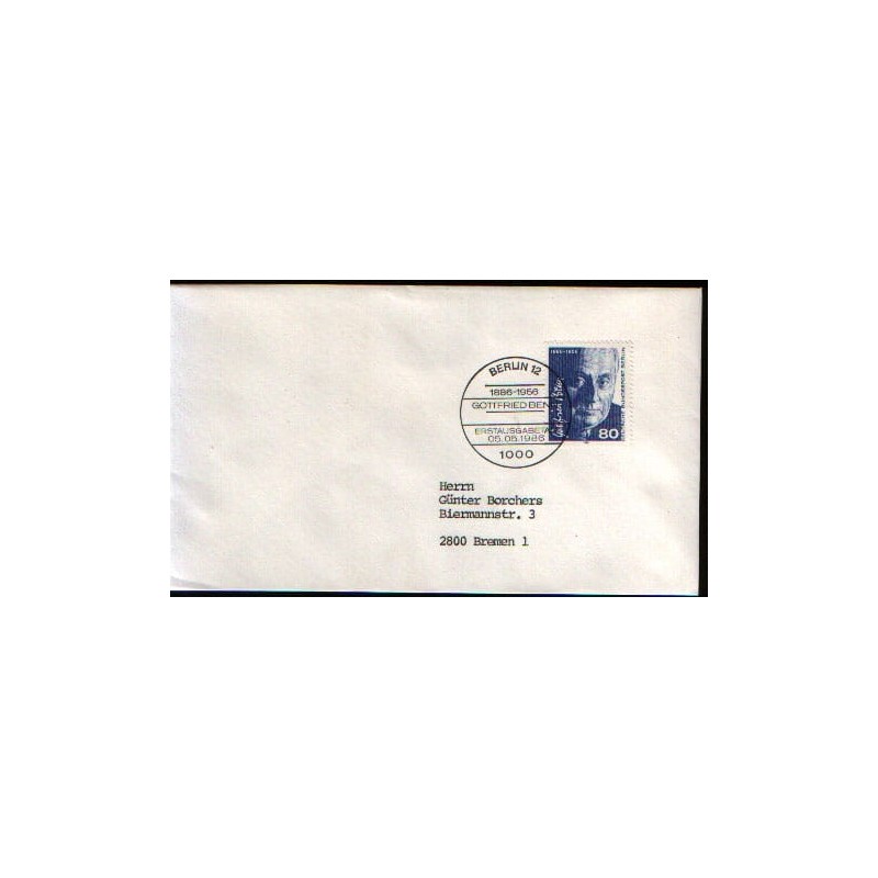 Niemcy 1986, G. Benn, pisarz, poeta. FDC