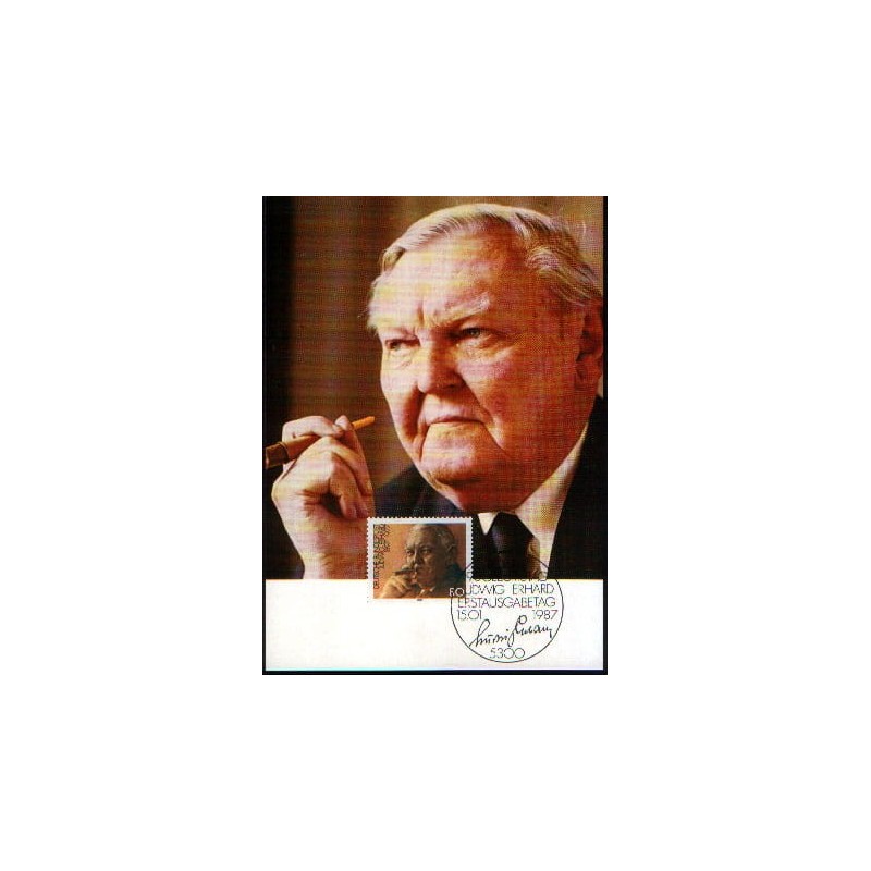 Niemcy 1987, Kanclerz, premier L. Erhard. Karta maksimum