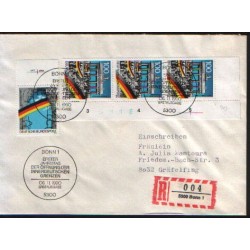 Niemcy 1990, Zjednoczenie Niemiec, otwarcie granic. FDC Bonn, polecony