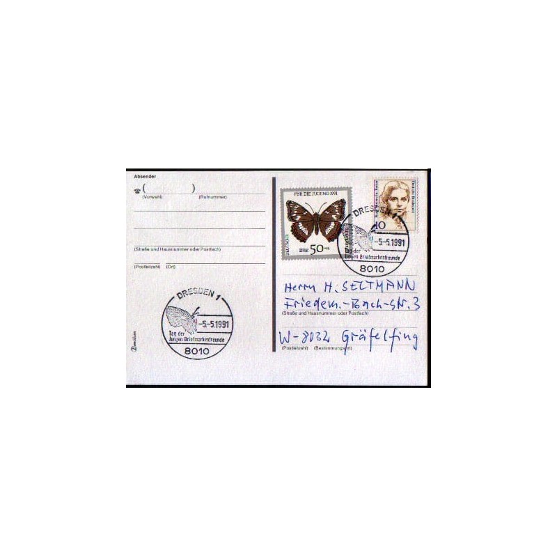 Niemcy 1991, Owady: motyl, motyle. Drezno