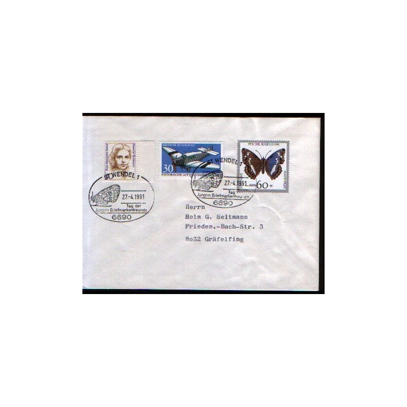 Niemcy 1991, Owady: motyl, motyle. St Wendel