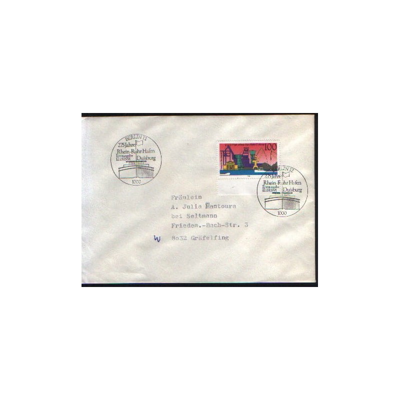 Niemcy 1991, Port Duisburg, statki. FDC Berlin