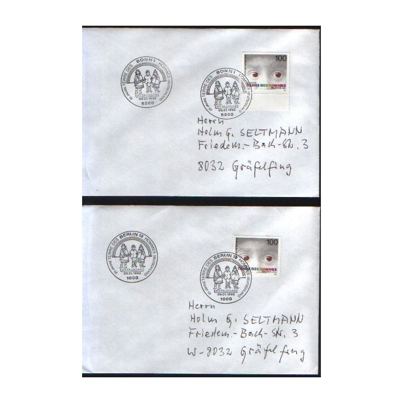 Niemcy 1992, Dzieci, fundacja Terre des hommes. FDC Berlin i Bonn