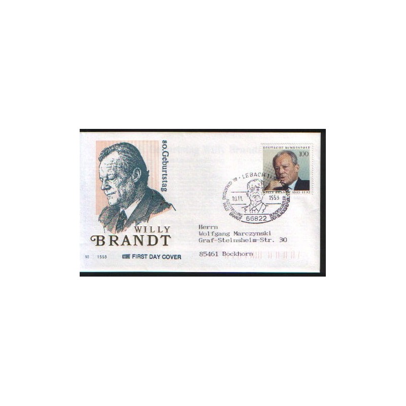 Niemcy 1993, Willy Brandt, kanclerz, polityka. FDC