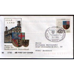 Niemcy 1994, Landy, regiony, herb: Saarland. FDC