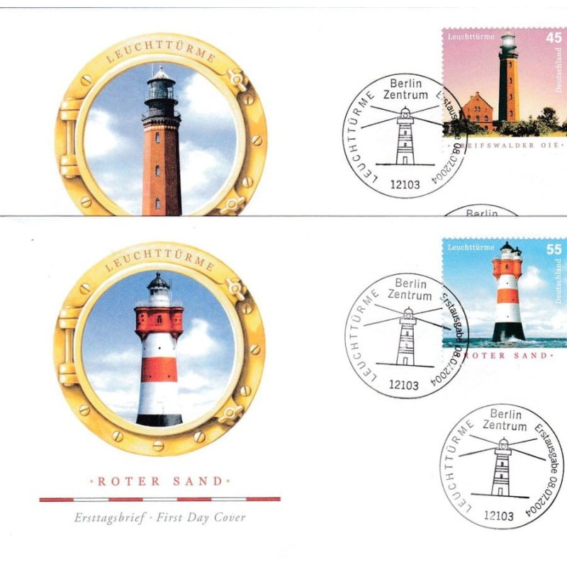 Niemcy 2004, Latarnie morskie. 2 FDC