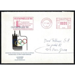 Szwajcaria 1985, Olimpiada, WF Olymphilex. Frankatura Lozanna