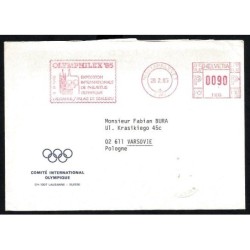 Szwajcaria 1985, Olimpiada, WF Olymphilex. Frankatura Lozanna