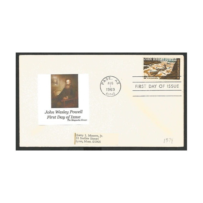 USA 1969, Spływ, kajak, J. W. Powell. FDC