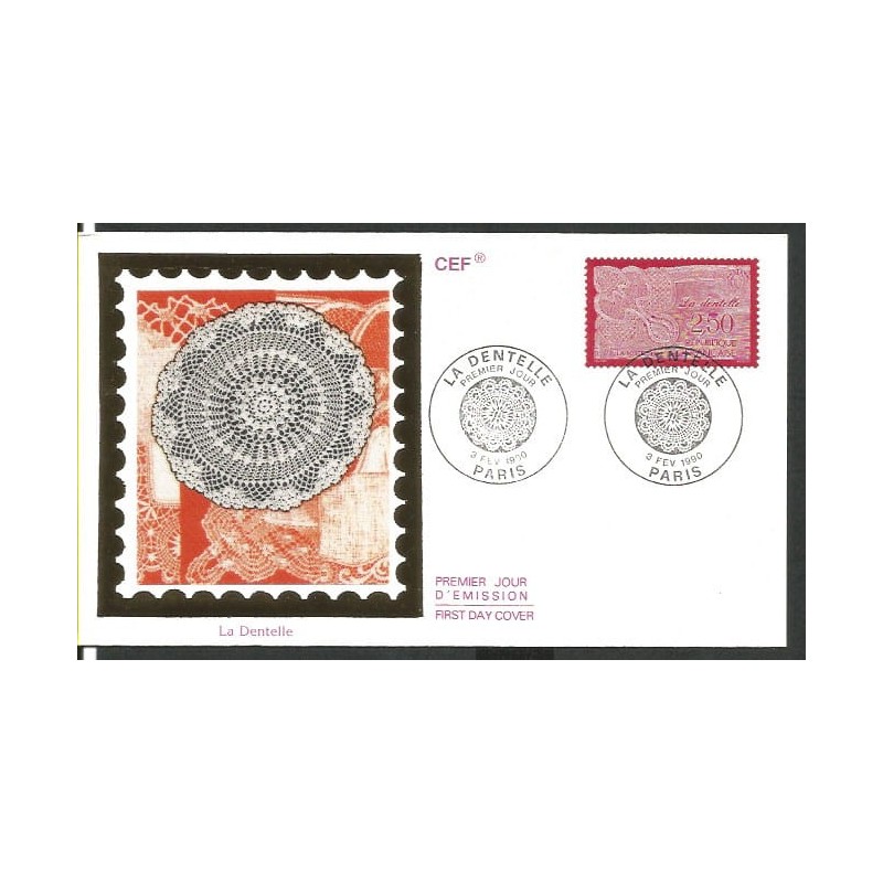 Francja 1990, Koronka, proj. J. RAJEWICZ. FDC