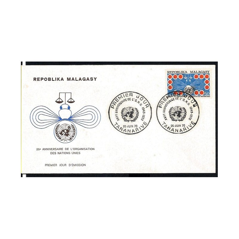 Madagaskar 1970, 25 lat ONZ. FDC