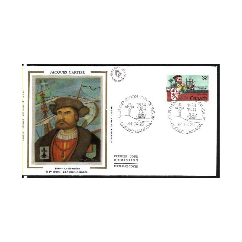 Kanada 1984, J. Cartier, odkrycia, statek. Z Francją. FDC