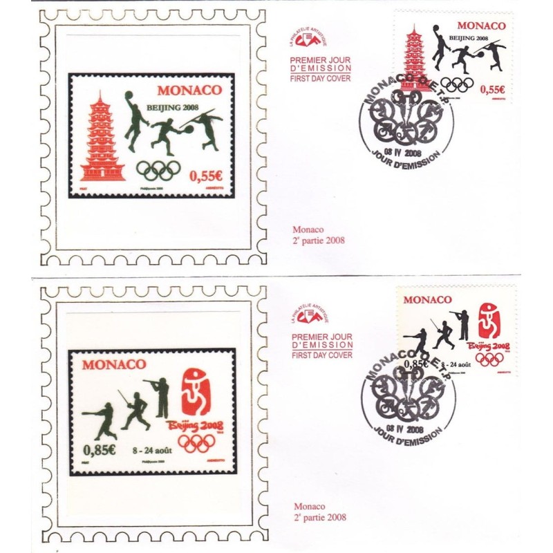 Monako 2008, Igrzyska olimpijskie Pekin. FDC
