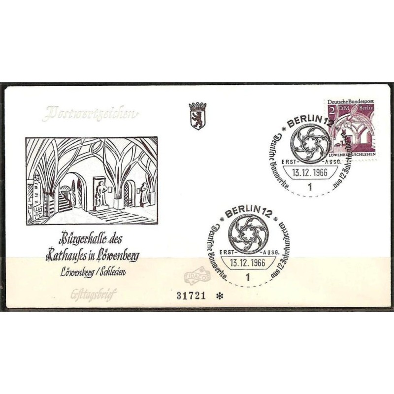 Niemcy 1966, Architektura niemiecka: Lwówek Śląski. FDC