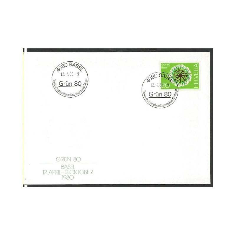 Szwajcaria 1980, Rośliny, ochrona przyrody. FDC