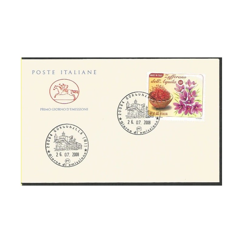 Włochy 2008, Kwiat szafran. FDC