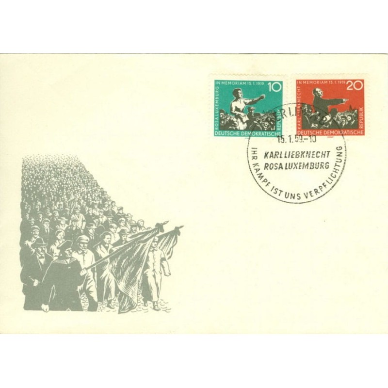 Niemcy NRD 1959, Róża Luksemburg. FDC