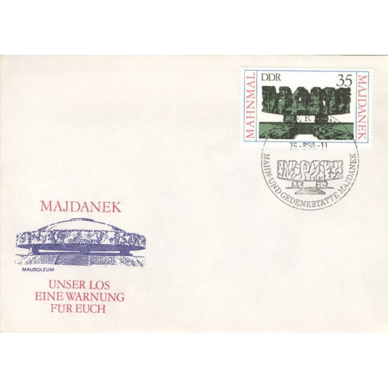 Niemcy NRD 1980, Majdanek, obóz zagłady. FDC