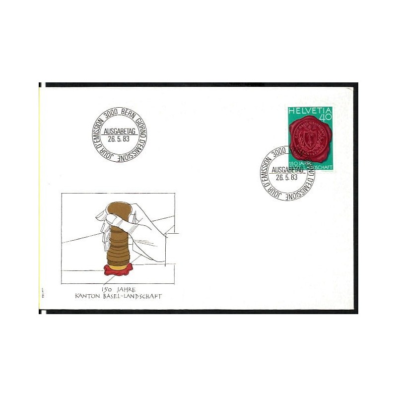 Szwajcaria 1983, Pieczęć, kanton Bazylea. FDC