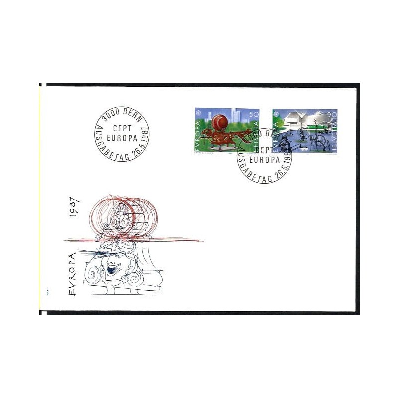 Szwajcaria 1987, EUROPA CEPT: rzeźba. FDC