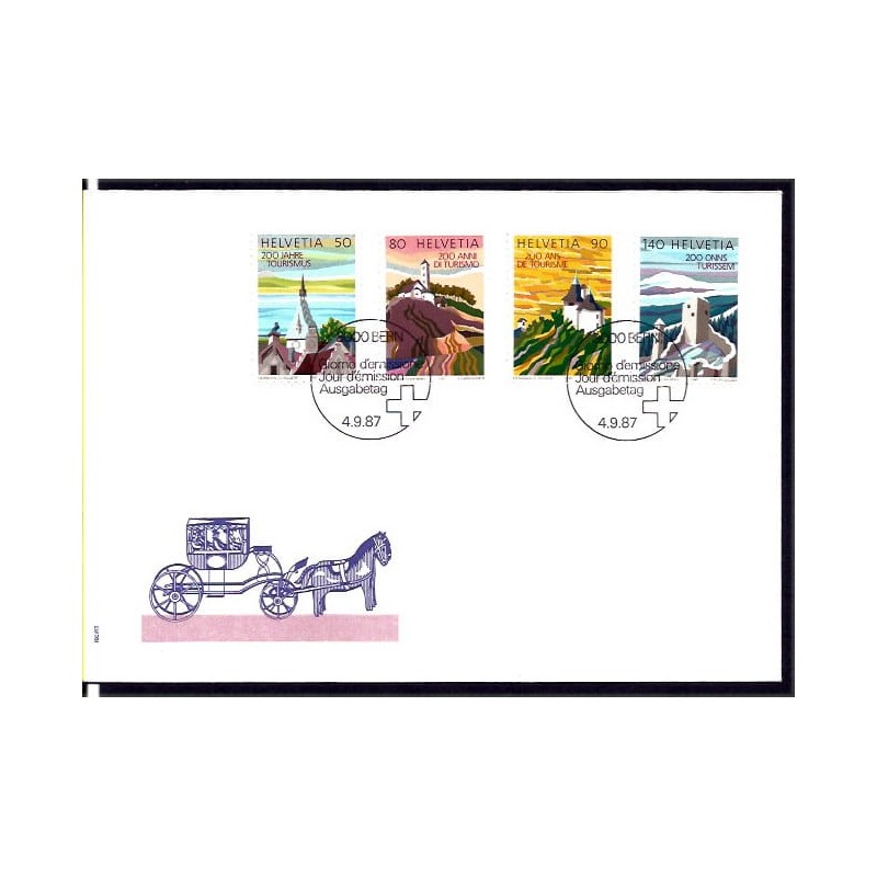 Szwajcaria 1987, Góry, zamki, kościoły, turystyka. FDC