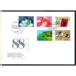 Szwajcaria 1988, Fryzjer, kobiety, święty, muzyka. FDC