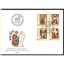 Szwajcaria 1988, Miniatury, książka. FDC