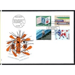 Szwajcaria 1990, Góry, hokej, kolej. FDC