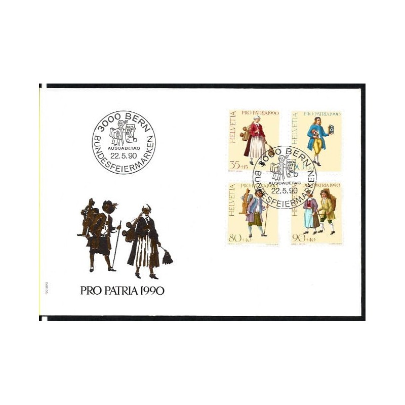 Szwajcaria 1990, Zawody: zegar, ostrzenie, drewno. FDC