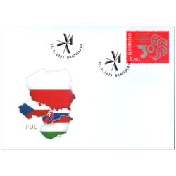 Słowacja 2021, Grupa Wyszehradzka, wydanie wspólne. FDC