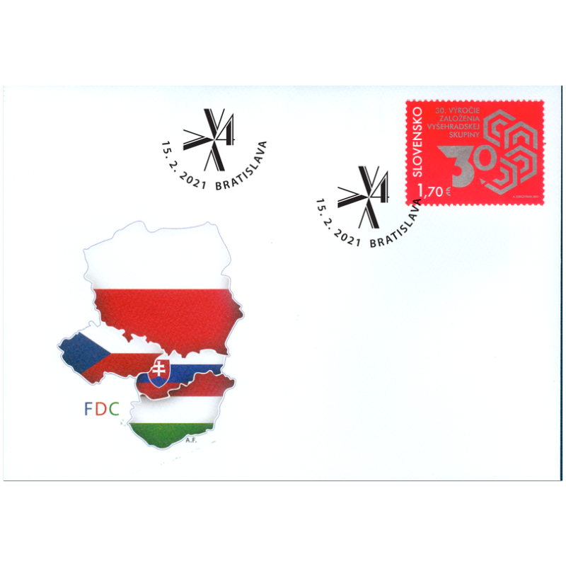 Słowacja 2021, Grupa Wyszehradzka, wydanie wspólne. FDC