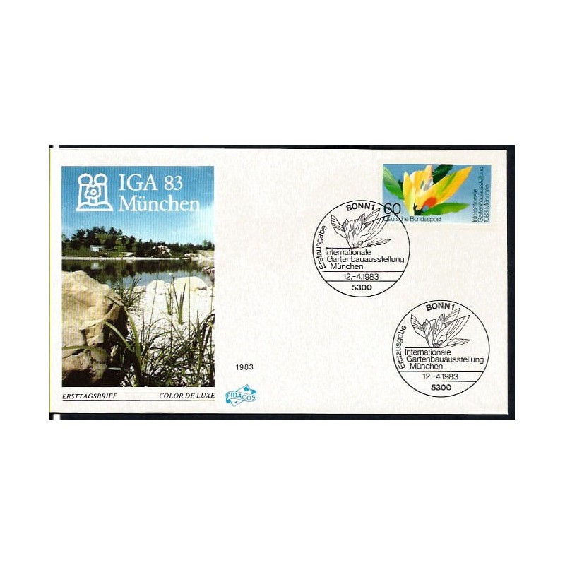 Niemcy 1983, Ogrody, ogrodnictwo, kwiaty. FDC