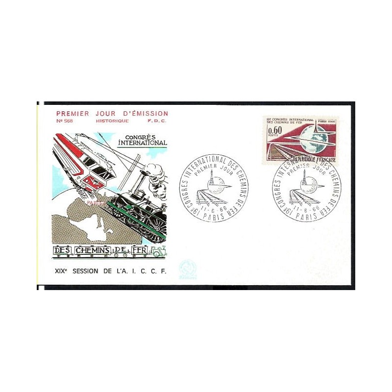 Francja 1966, Kolej, kongres kolejowy. FDC
