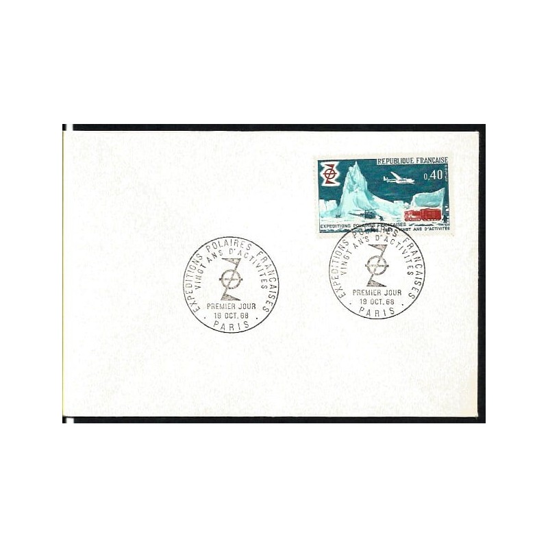 Francja 1968, Polarnictwo, Arktyka, samolot. FDC