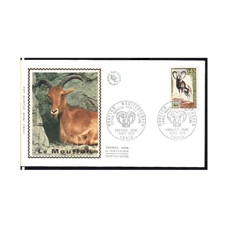 Francja 1969, Fauna: muflon, WWF. FDC