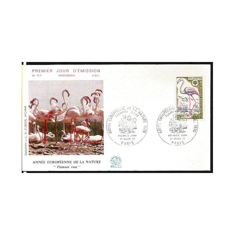 Francja 1970, Ptak: flaming. FDC