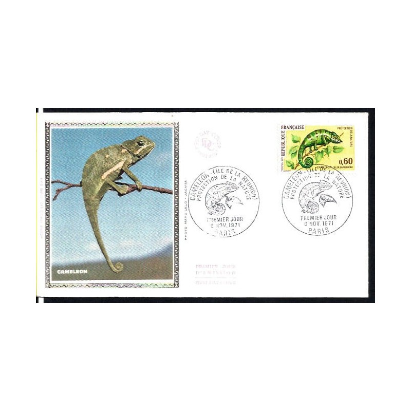 Francja 1971, Gady: kameleon. FDC